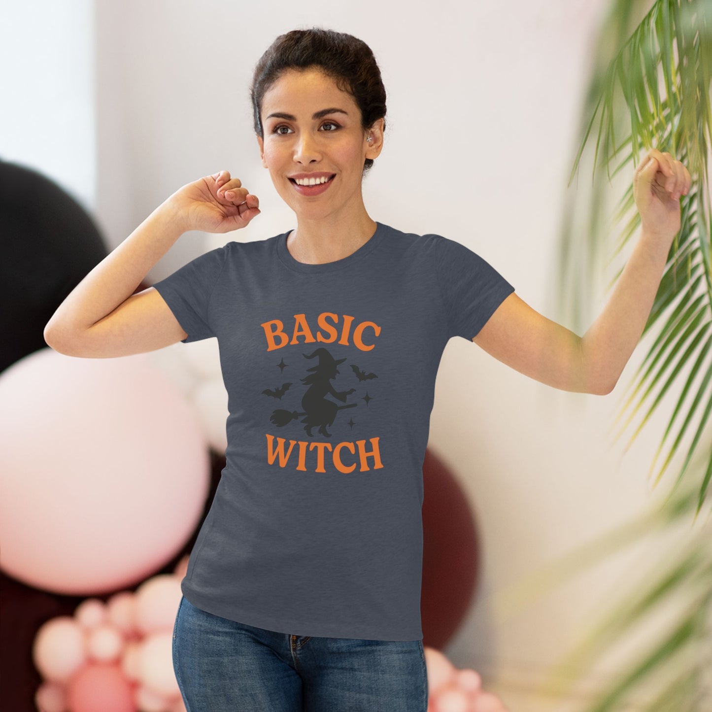 BASIC WITCH Women's Triblend Tee - Comfortable Graphic Shirt for Halloween