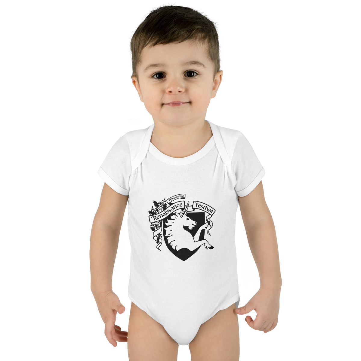 Infant Baby Rib Onesie with Unicorn Crest