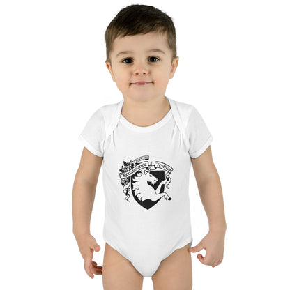 Infant Baby Rib Onesie with Unicorn Crest
