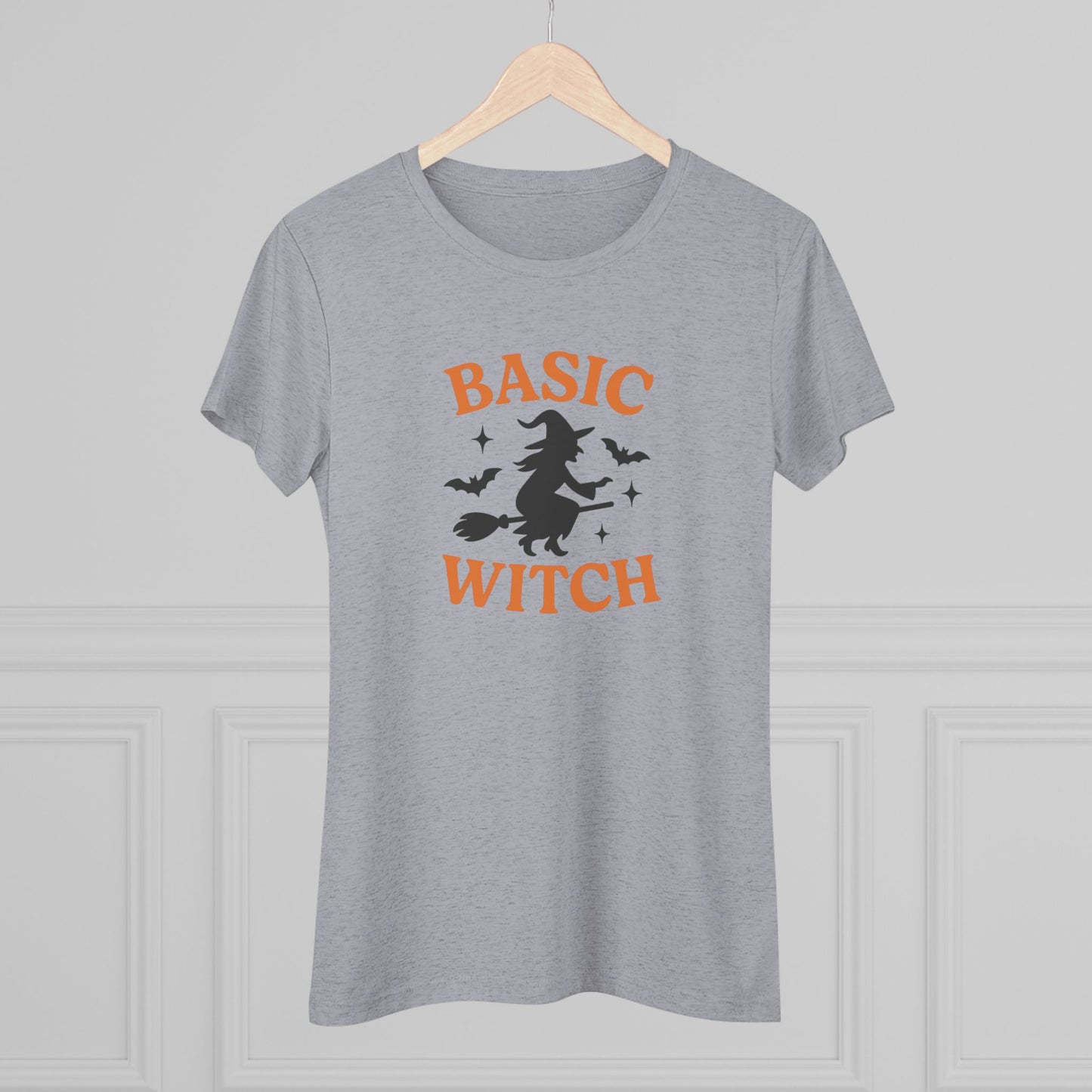 BASIC WITCH Women's Triblend Tee - Comfortable Graphic Shirt for Halloween