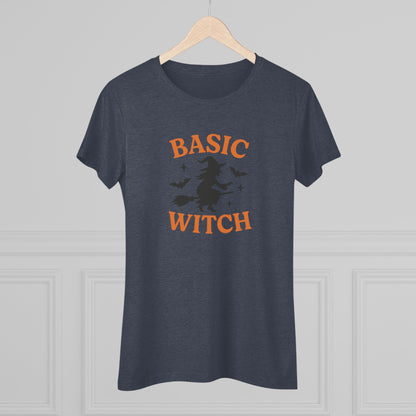 BASIC WITCH Women's Triblend Tee - Comfortable Graphic Shirt for Halloween