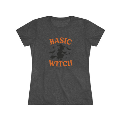 BASIC WITCH Women's Triblend Tee - Comfortable Graphic Shirt for Halloween