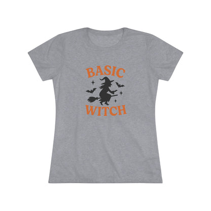 BASIC WITCH Women's Triblend Tee - Comfortable Graphic Shirt for Halloween