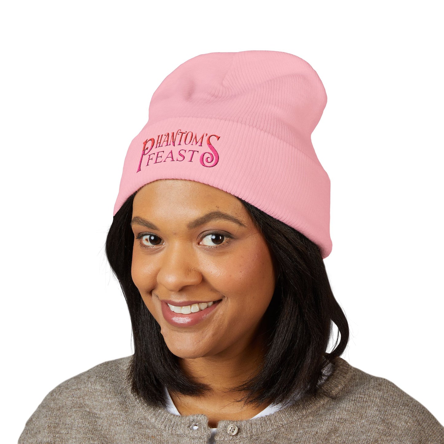 PHANTOM'S FEAST BEANIE - Embroidered Classic Cuffed Beanie, Cozy Winter Hat